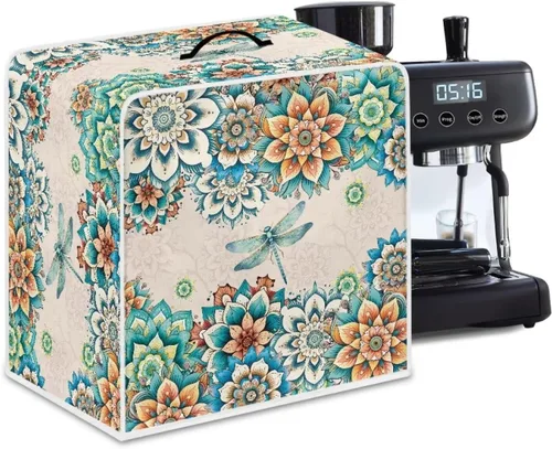 Vista 46 de DISNIMO Cubierta antipolvo para cafetera de mariposa azul, fundas para máquina de hacer café de cocina con mango superior, cubierta