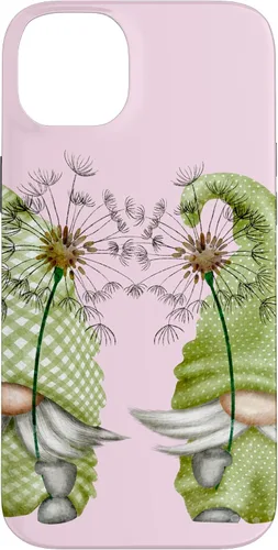 Vista 15 de Gnomos de primavera de diente de león para iPhone 16 para mujeres y divertido estuche de jardinero