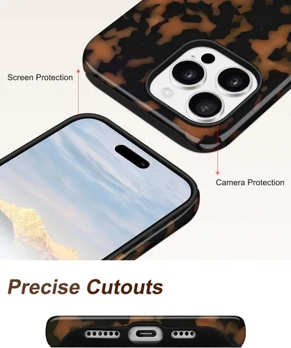 Vista 19 de Jusy Funda compatible con MagSafe con estampado de caparazón de tortuga marrón para iPhone 7/8/SE, cubierta protectora de TPU suave magnética