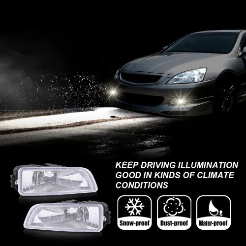 Vista 2 de G-PLUS Luces antiniebla de conducción de parachoques delantero con kit de cableado compatible con Honda Accord 4DR Sedan 2003-2008