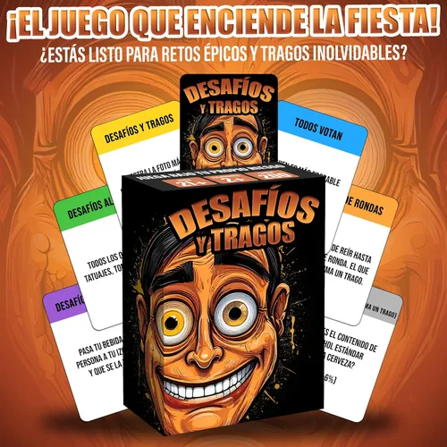 Vista 2 de Desafíos y Tragos – Juego de cartas para adultos Juegos de mesa en español con Alcohol Juego de beber para Fiestas, Bachelorette, parejas