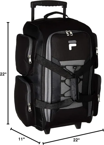 Vista 9 de Fila Bolsa de lona ligera de 22" con ruedas, Negro -, Bolsa de lona ligera de 22" con ruedas
