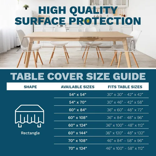Vista 2 de Mantel de plástico para mesa, protector de mantel de plástico transparente, con borde, 60 x 84 pulgadas, rectangular, impermeable y resistente al
