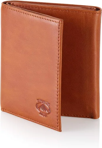 Vista 23 de Stealth Mode Cartera de cuero triple RFID para hombres con soporte de identificación abatible (negro)