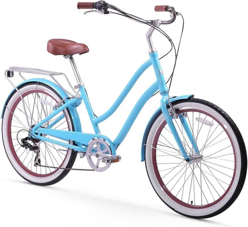 Vista 9 de sixthreezero EVRYjourney Bicicleta Cruiser de Playa para Mujeres, Bicicleta Híbrida de Turismo con Cuadro de Paso Bajo