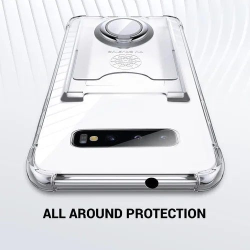 Vista 7 de Shields Up Funda para Samsung Galaxy S10, Galaxy S10, funda minimalista con tarjetero [3 tarjetas] y soporte de anillo, [protección contra caídas]