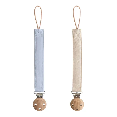 Vista 11 de mushie Linen - Soporte para chupete de bebé (rubor/crema)