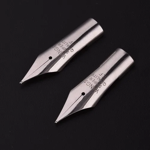 Vista 2 de 2 puntas especiales de repuesto para pluma estilográfica, perfectas para bolígrafo piloto 78G 88G KaKuno (1 punta F plateada y 1 punta EF plateada)