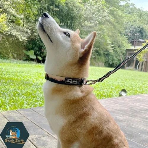 Vista 6 de Martingale - Collar de perro sin hebilla, a prueba de escapes, collar de perro de entrenamiento de seguridad, estampado de bosque, crepúsculo