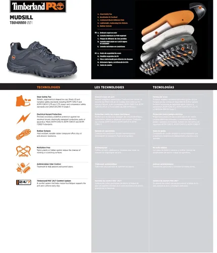 Vista 7 de Timberland PRO Zapato de punta de acero Mudsill para hombre, *, 9 ancho