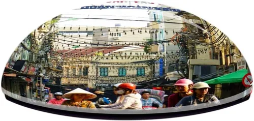 Vista 3 de Old Town Hanoi Vietnam imán de nevera 3D cristal cristal turístico ciudad viaje recuerdo colección regalo fuerte refrigerador etiqueta engomada
