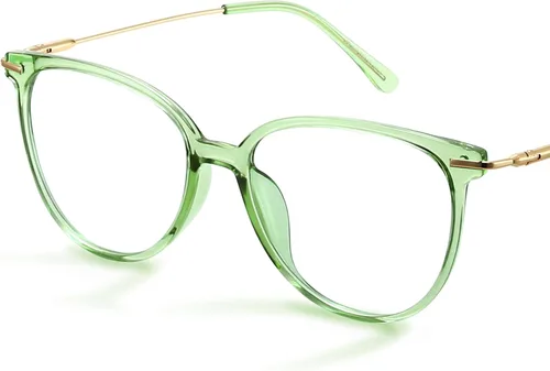 Vista 10 de Gaoye - Gafas de bloqueo de luz azul - Marcos redondos TR90 de moda, brazos de metal, protección UV400 - Estuche suave a juego * 1 marco negro