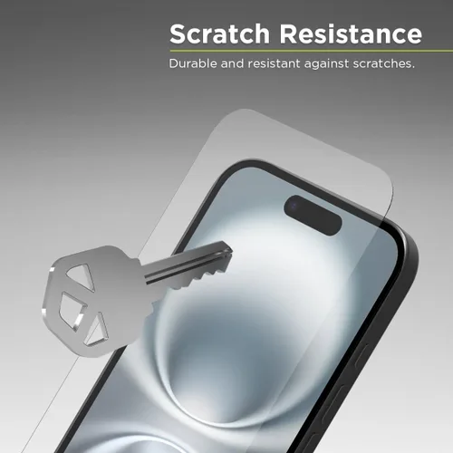 Vista 3 de PureGear Protector de pantalla de vidrio templado Maximum Clarity HD para Apple iPhone 16 (2024) de 6.1 pulgadas, cobertura completa, ajuste