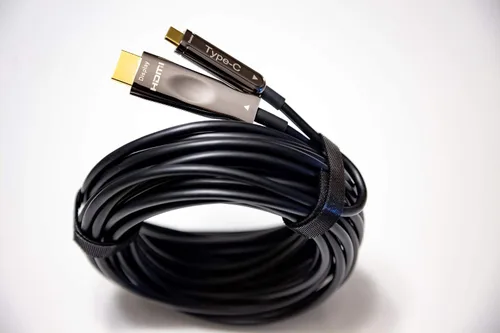 Vista 4 de Pacroban Cable USB tipo C a HDMI de fibra óptica - 4K 60Hz, compatible con Thunderbolt 3, largo (25 pies)