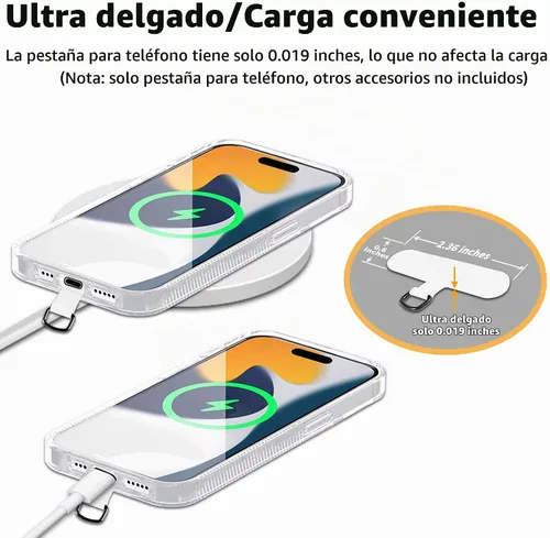 Vista 3 de TACOMEGE Pestaña de correa de teléfono para iPhone, parche de cordón para teléfono celular, pieza de repuesto de correa de teléfono para todas