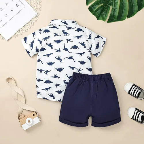 Vista 3 de Conjunto de ropa de verano para bebés y niños pequeños, conjunto Azul