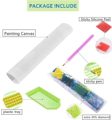 Vista 5 de HUBENDMC Kits de pintura de diamantes para niños, paquete de 6 gemas para niños, arte de diamantes fácil para principiantes, manualidades de puntos