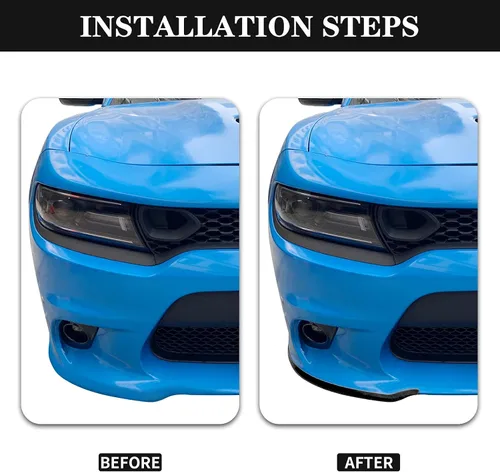 Vista 2 de Hoolcar Protector de parachoques delantero para Dodge Charger SRT 2015-2021, accesorios exteriores, color negro