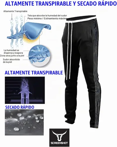 Vista 3 de SCREENSHOT-Track Pants S41700 Mens Premium Slim Athletic Fitness Lifestyle Workout Bottoms - Classic Fit S41700 Bk/Pu