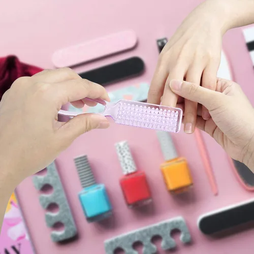 Vista 6 de Cepillo de uñas, 10 piezas de cepillo de uñas con mango de agarre, cepillos de uñas multicolor para limpieza, cepillo de limpieza de uñas para dedos