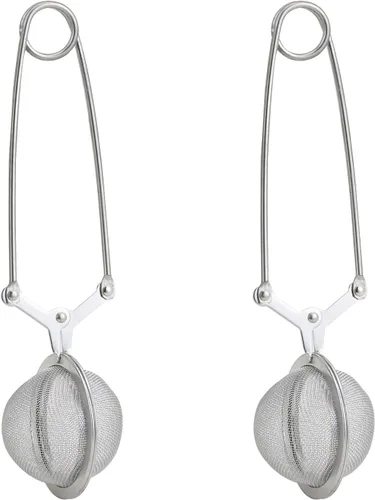 Vista 9 de HIC Kitchen Infusor de té de bola a presión, acero inoxidable 18/8, para té de hojas sueltas y especias para calentar