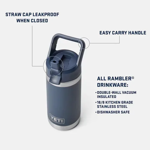 Vista 115 de YETI Rambler Jr. - Botella de 12 onzas para niños, con tapa con pajilla