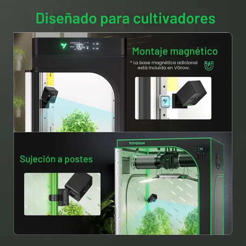 Vista 7 de VIVOSUN GrowCam C4, cámara inteligente WiFi 2K QHD para carpa de cultivo y caja de cultivo inteligente VGrow, compatible con WiFi de 2.4GHz