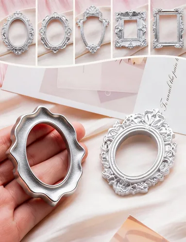 Vista 3 de 20PCS Mini Vintage Vintage Resina Marco (Plata)