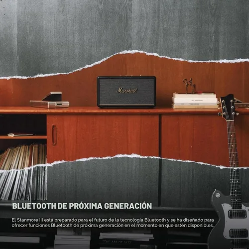Vista 5 de Marshall Stanmore III Altavoz Bluetooth para el Hogar - Sonido Estéreo Fuerte con Controles de Graves y Agudos Alimentado con Enchufe Compatible