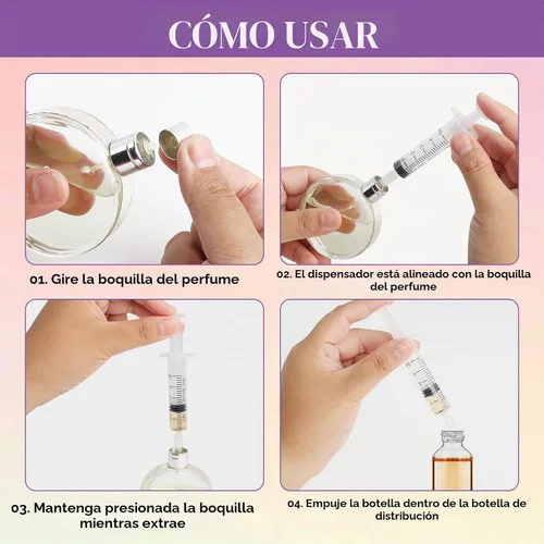 Vista 7 de Paquete de 4 unidades - Kit de decantador de extracto de jeringa de perfume de plástico de 5ml con punta de aguja de acero romo, adecuado