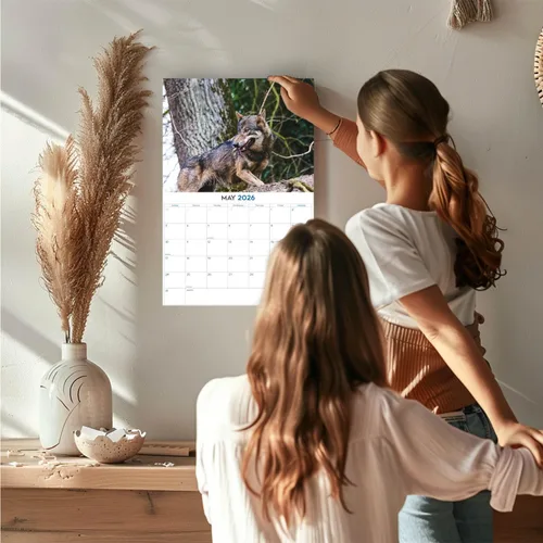 Vista 199 de Calendario de grises africanos 2025 2026 – Planificador mensual de pared de aves africanas – 12 x 18 pulgadas (abierto), calendario de pared