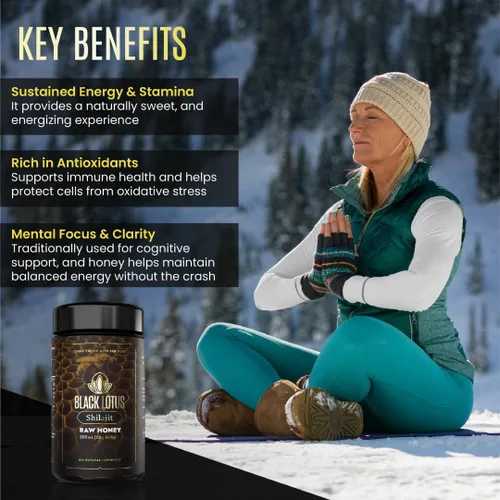 Vista 3 de Black Lotus Pure Shilajit - Tintura líquida de miel cruda de resina, 10.1 fl oz, 100% Shilajit natural puro para hombres y mujeres, aminoácidos, 175