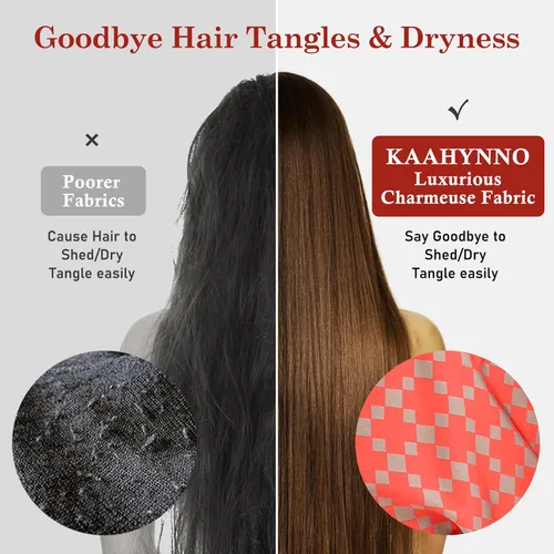 Vista 52 de Gorro de satén de seda ajustable para envolver el cabello para dormir, gorro de dormir de doble capa, turbante nocturno para cabello largo y rizado