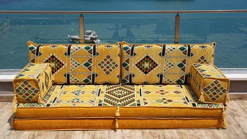 Vista 2 de 8" Thickness Floor Couch, Meditation Yoga Loveseat, Sectional Sofa, Arabic Majilis, Healing Room Floor Cushion, Sofa Covers, Living Room Sofa