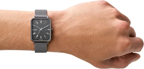 Vista 2 de Skagen Men's Ryle Solar-Powered Black-Tone Stainless Steel Mesh Watch (Model SKW6756)