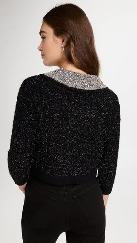 Vista 3 de Alice + Olivia Akira Cardi texturizado con cristales adornados para mujer