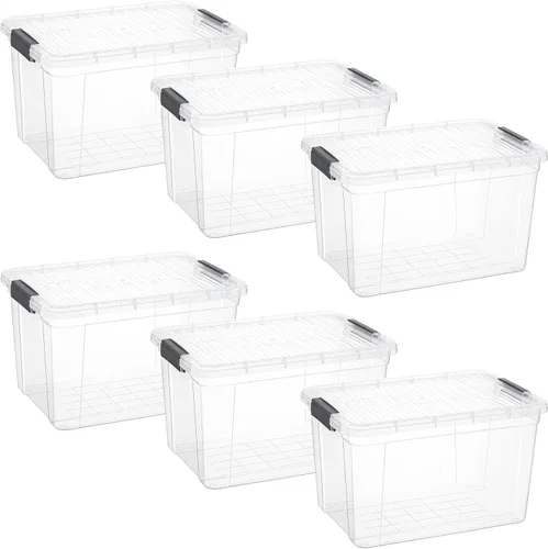 Vista 159 de Superio Mini contenedor de almacenamiento de plástico para crayón, suministros de arte y estuche de costura, organizador pequeño apilable