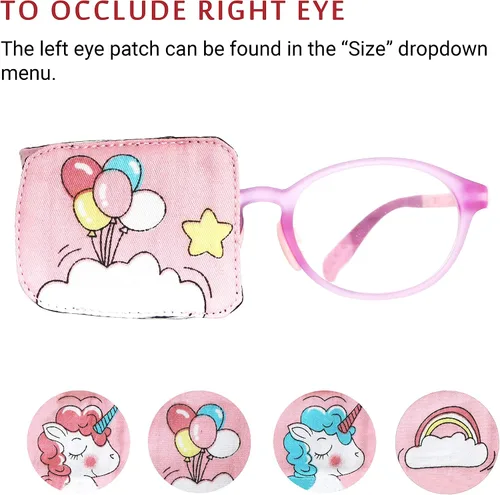 Vista 4 de Astropic Parche de algodón y seda para gafas para niños (ojo derecho, globo)