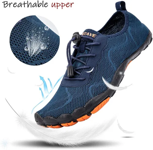 Vista 3 de HIITAVE - Zapatos acuáticos y con sensación de pies descalzos para hombre, calcetines acuáticos de secado rápido para deportes al aire libre