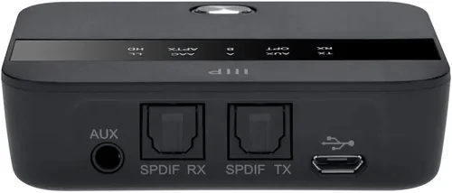 Vista 5 de Monoprice Transmisor y receptor Bluetooth 5 de largo alcance - con AptX HD y AptX baja latencia, SBC, AAC, hasta 32 pies (32.8 ft) Toslink/Optical