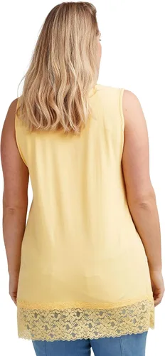 Vista 3 de ellos Camiseta sin mangas tipo túnica con dobladillo de encaje para mujer