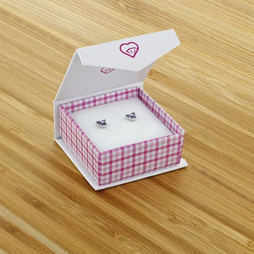 Vista 5 de Aretes de mariposa chapados en rodio con circonita cúbica para bebés, bebés, niños pequeños y niñas pequeñas, 0.197 in, impresionantes aretes