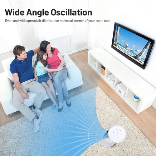 Vista 8 de COSTWAY Enfriador de aire evaporativo portátil para habitación, enfriador de 41 pulgadas con control remoto, enfriador oscilante de 70° con 4