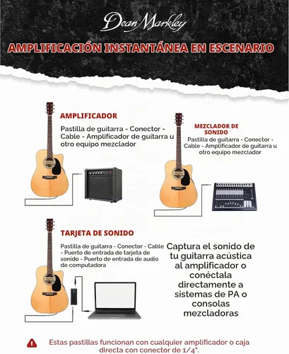 Vista 6 de Dean Markley Pro Mag Plus - Pastilla de guitarra acústica de una sola bobina, diseño de madera de arce suave, pastilla activa de boca, acabado