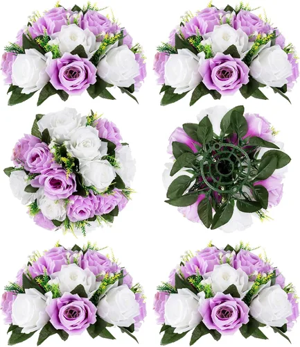 Vista 52 de BLOSMON Bolas de Flores para Bodas, Centros de Mesa de Rosas, 2 Piezas, Flores Artificiales Negras, Bolas Florales Colgantes, Decoración de Arreglos