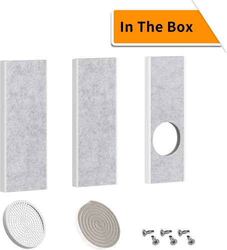 Vista 9 de LBG Products Kit de sellado de ventana de aire acondicionado portátil aislado, kit de ventilación de ventana de CA ajustable, placas de sellado