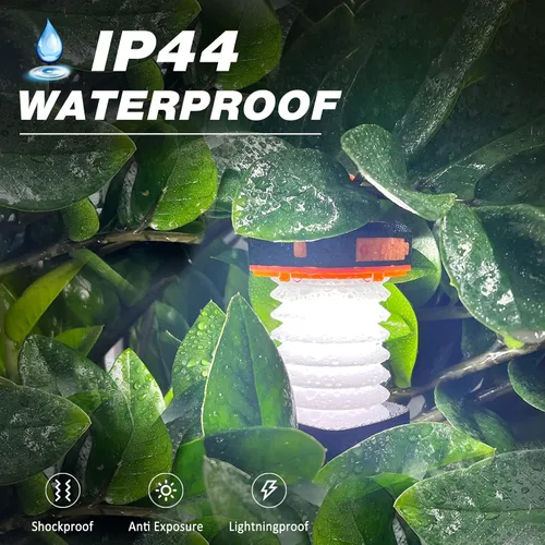 Vista 5 de DIBMS - Paquete de 2 linternas solares plegables para campamento, mini luces colgantes plegables USB recargables a prueba de agua para camping