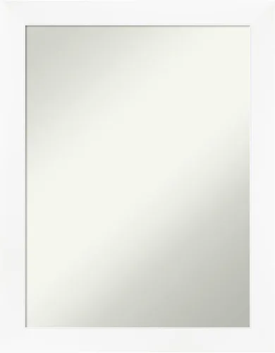Vista 71 de Amanti Art Espejo de baño plateado para sobre el fregadero, espejo cuadrado de níquel cepillado de 30 x 30 pulgadas, marco moderno grande, se cuelga
