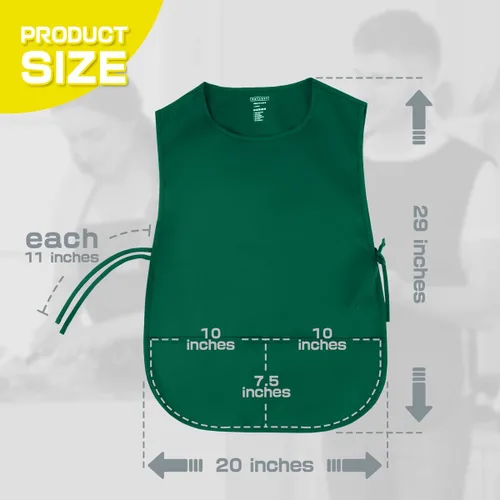 Vista 7 de ROTANET Delantal de zapatero con 2 bolsillos profundos, unisex, impermeable, para pintura, limpieza, artista, para mujeres, hombres, adultos