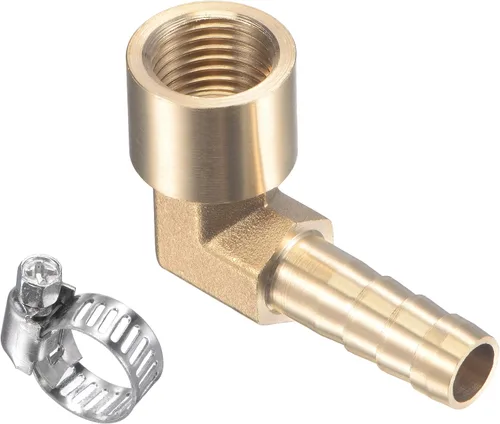 Vista 8 de M METERXITY Accesorios de latón para manguera, codo de 90 grados, conector de tubo de latón de 0.315 in con abrazaderas de manguera aplicable al